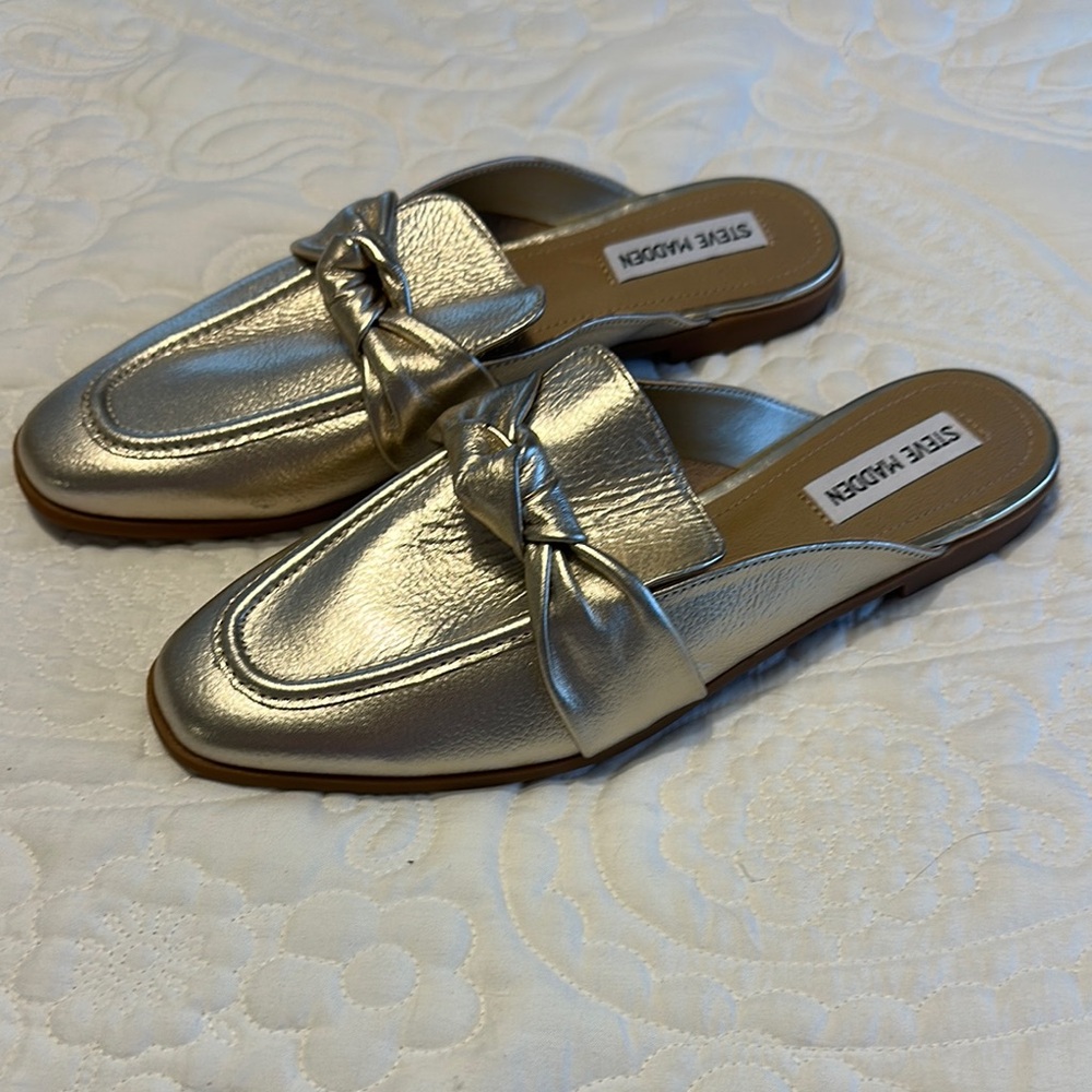 Steve Madden Gold Mules